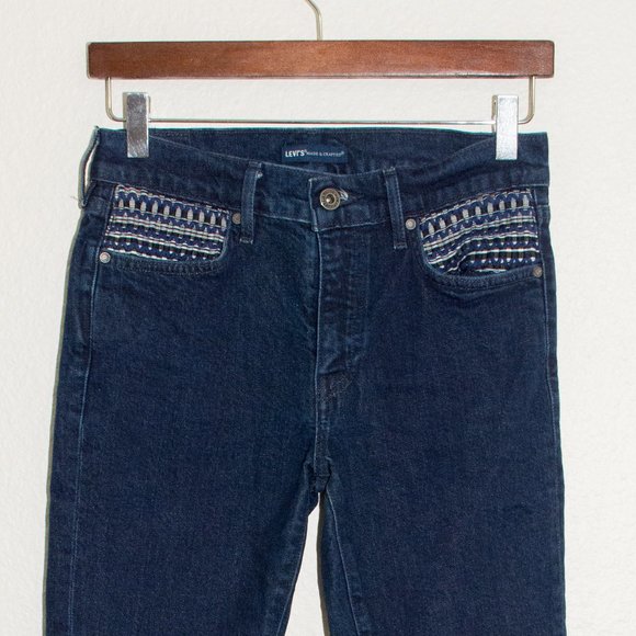 Anthro x Levi's Made and Crafted Stems Flare Dark Wash Jeans - Picture 4 of 10